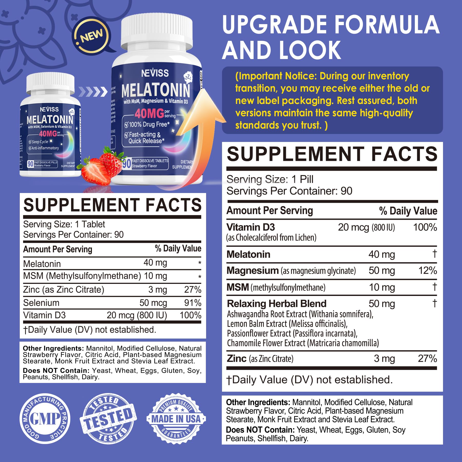 NEVISS Melatonin 50 mg for Adults - Extra Strength 9-in-1 Fast Dissolve Sublingual - High Dose with Magnesium Glycinate, Vitamin D3, Ashwagandha, Lemon Balm, Chamomile, Sugar Free,Vegan 120 Tablets - PrimeBioHealth - canada supplements