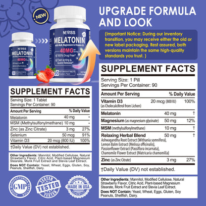NEVISS Melatonin 50 mg for Adults - Extra Strength 9-in-1 Fast Dissolve Sublingual - High Dose with Magnesium Glycinate, Vitamin D3, Ashwagandha, Lemon Balm, Chamomile, Sugar Free,Vegan 120 Tablets - PrimeBioHealth - canada supplements
