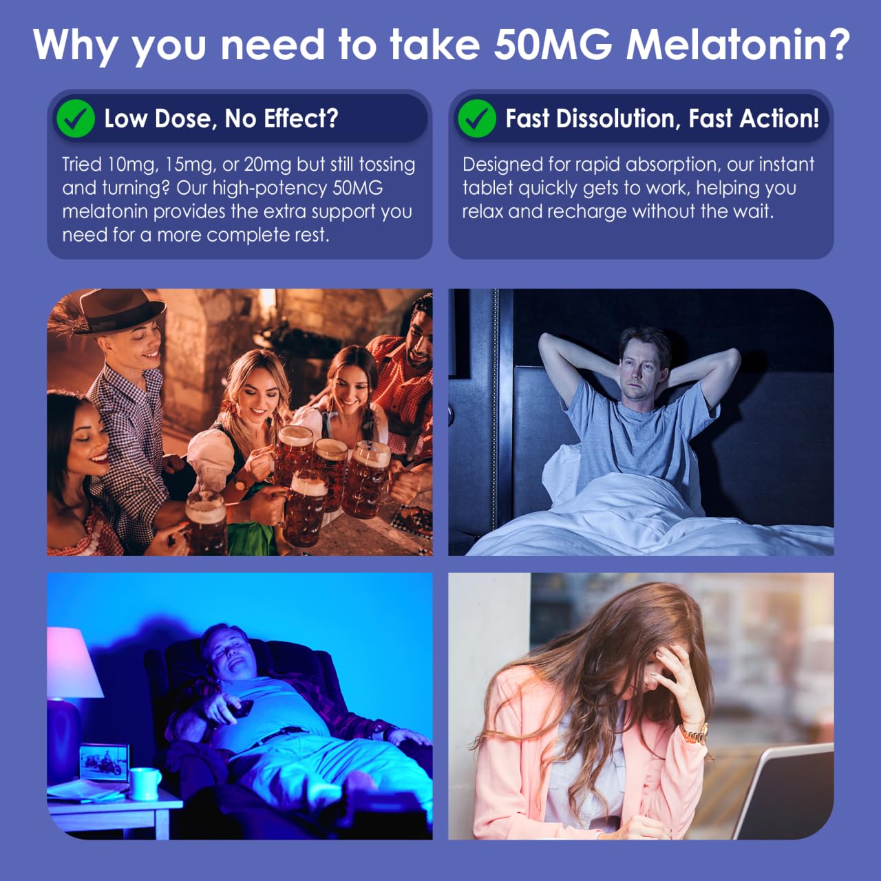 NEVISS Melatonin 50 mg for Adults - Extra Strength 9-in-1 Fast Dissolve Sublingual - High Dose with Magnesium Glycinate, Vitamin D3, Ashwagandha, Lemon Balm, Chamomile, Sugar Free,Vegan 120 Tablets - PrimeBioHealth - canada supplements