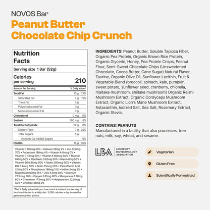 Novos Longevity Protein Bar | 15g Protein, 20 Superfoods, 5 Longevity Ingredients for Men & Women | Supports Skin, Mind & Mood | Mixed Berry Crunch (12-Pack) - PrimeBioHealth - canada supplements