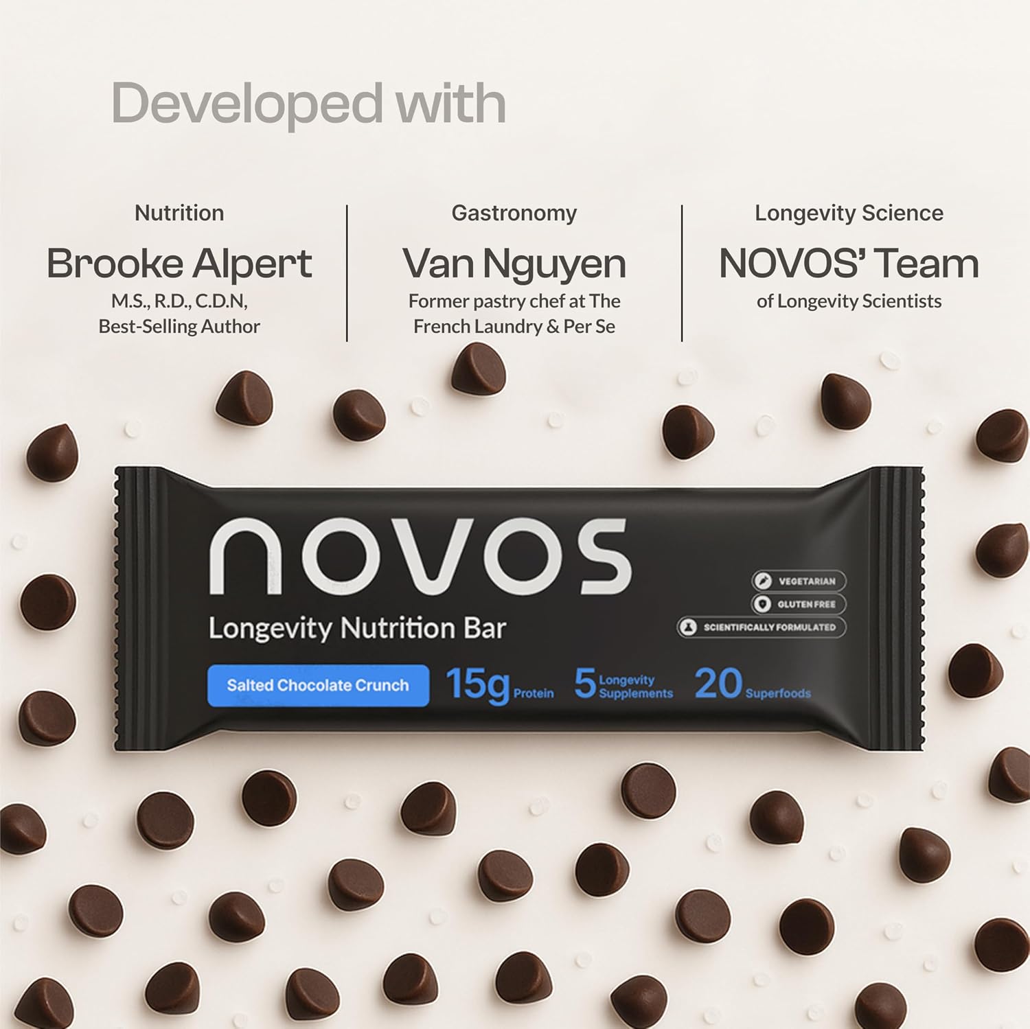 NOVOS Longevity Protein Bar Variety Pack (3 Flavors) – Peanut Butter, Mixed Berry Crunch & Salted Chocolate Crunch | 15g Protein, 20 Superfoods & Longevity Nutrients | Healthy Snack for Energy & Focus - PrimeBioHealth - canada supplements