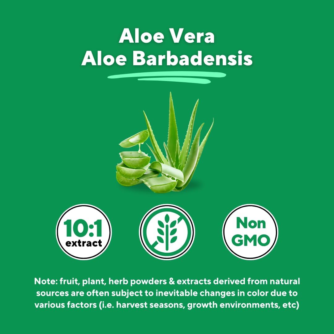 Organic Aloe Vera Capsules 20% Aloins Supplement - Pure Inner Leaf Gel Concentrate - Digestive, Gut Health, Skin, Immune Support - 120 Count - Non-GMO, Gluten-Free, Vegan - PrimeBioHealth - canada supplements