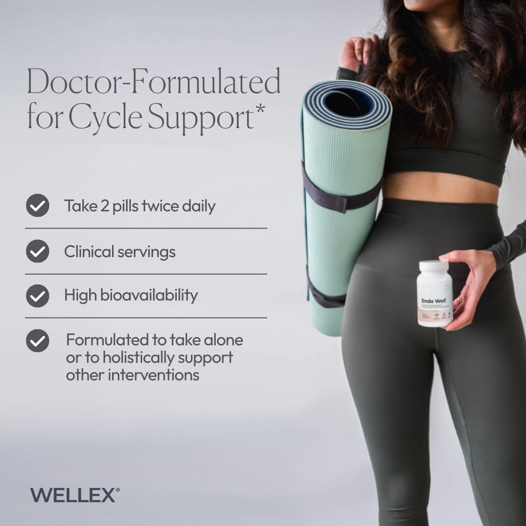 Papillex Endo Well | Women’s Cycle Support | Monthly Wellness, Muscle Function & Energy Metabolism | Magnesium, Pea, DIM & Ashwagandha | Doctor-Formulated, Clean Ingredients - PrimeBioHealth - canada supplements