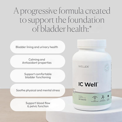 Papillex IC Well | Bladder Comfort & Urinary Wellness Support Supplement | NAG, Chondroitin & Quercetin for Urinary Comfort, Frequency & Sleep Support | 30-Day Formula - PrimeBioHealth - canada supplements