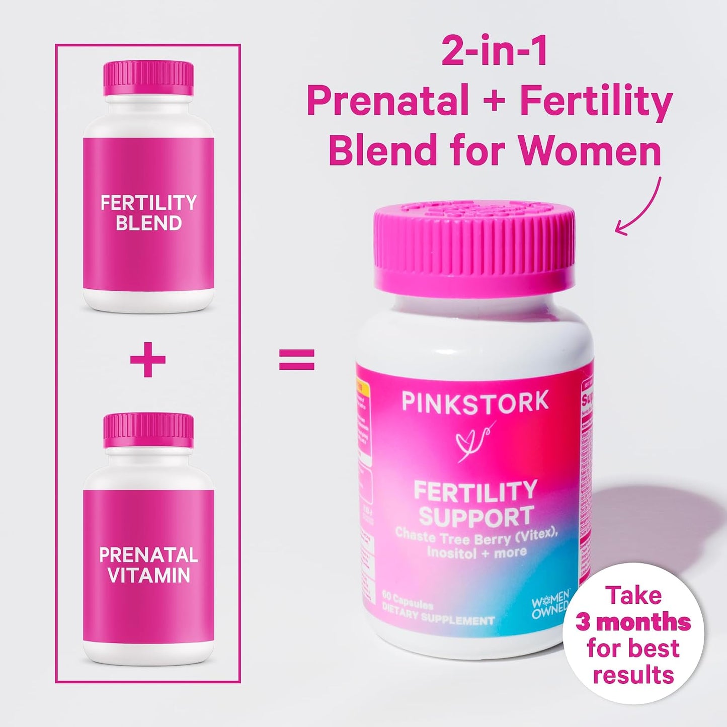 Pink Stork Fertility Bundle for Women – Conception Tea + Prenatal Vitamin Support with Inositol, Vitex, Folate & Ashwagandha – Supports Hormone Balance, Cycle Health & Preconception Wellness - PrimeBioHealth - canada supplements