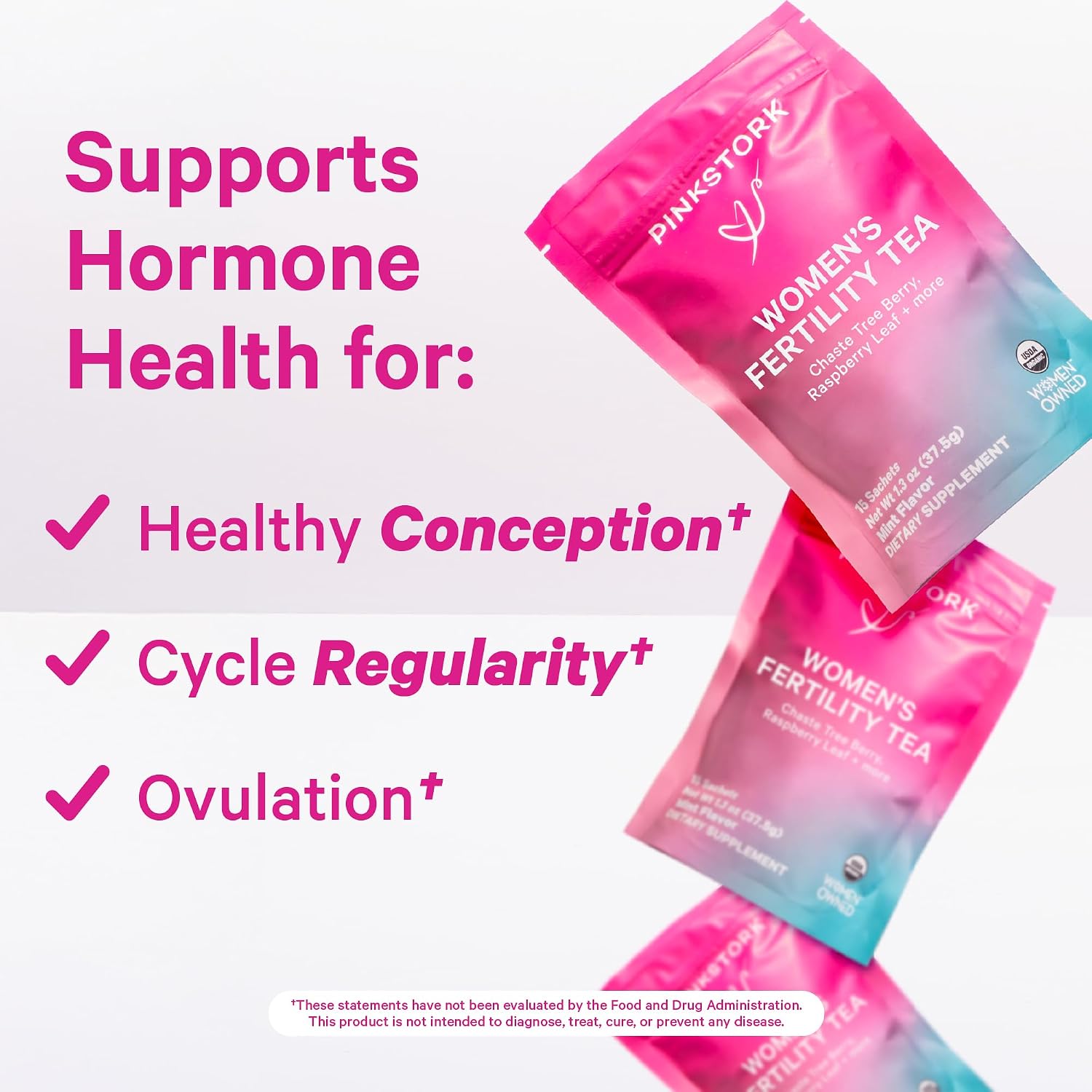 Pink Stork Fertility Bundle for Women – Conception Tea + Prenatal Vitamin Support with Inositol, Vitex, Folate & Ashwagandha – Supports Hormone Balance, Cycle Health & Preconception Wellness - PrimeBioHealth - canada supplements