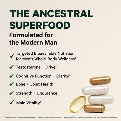 Pink Stork Men's Beef Organ Complex, Bioavailable Superfoods, 30 Servings | Grass-Fed, Grass-Finished Beef Liver, Testicle, Prostate + Bone Marrow | Supports Energy, Vitality + Men's Health - PrimeBioHealth - canada supplements