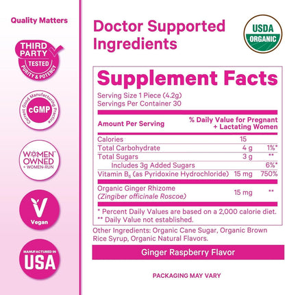 Pink Stork Morning Sickness Support Kit – 3-Piece Bundle with Organic Ginger Peach Tea, B6 Sweets, Ginger Lozenges – Pregnancy Support, First Trimester Essentials, Gift for Pregnant Women - PrimeBioHealth - canada supplements