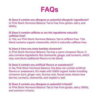 Pink Stork Organic Hormone Balance Tea for Women, Cinnamon, 30 Servings | Red Raspberry Leaf & Chasteberry (Vitex), Organic Herbal Tea, PMS, Menstrual Cycle + Perimenopause Support - PrimeBioHealth - canada supplements