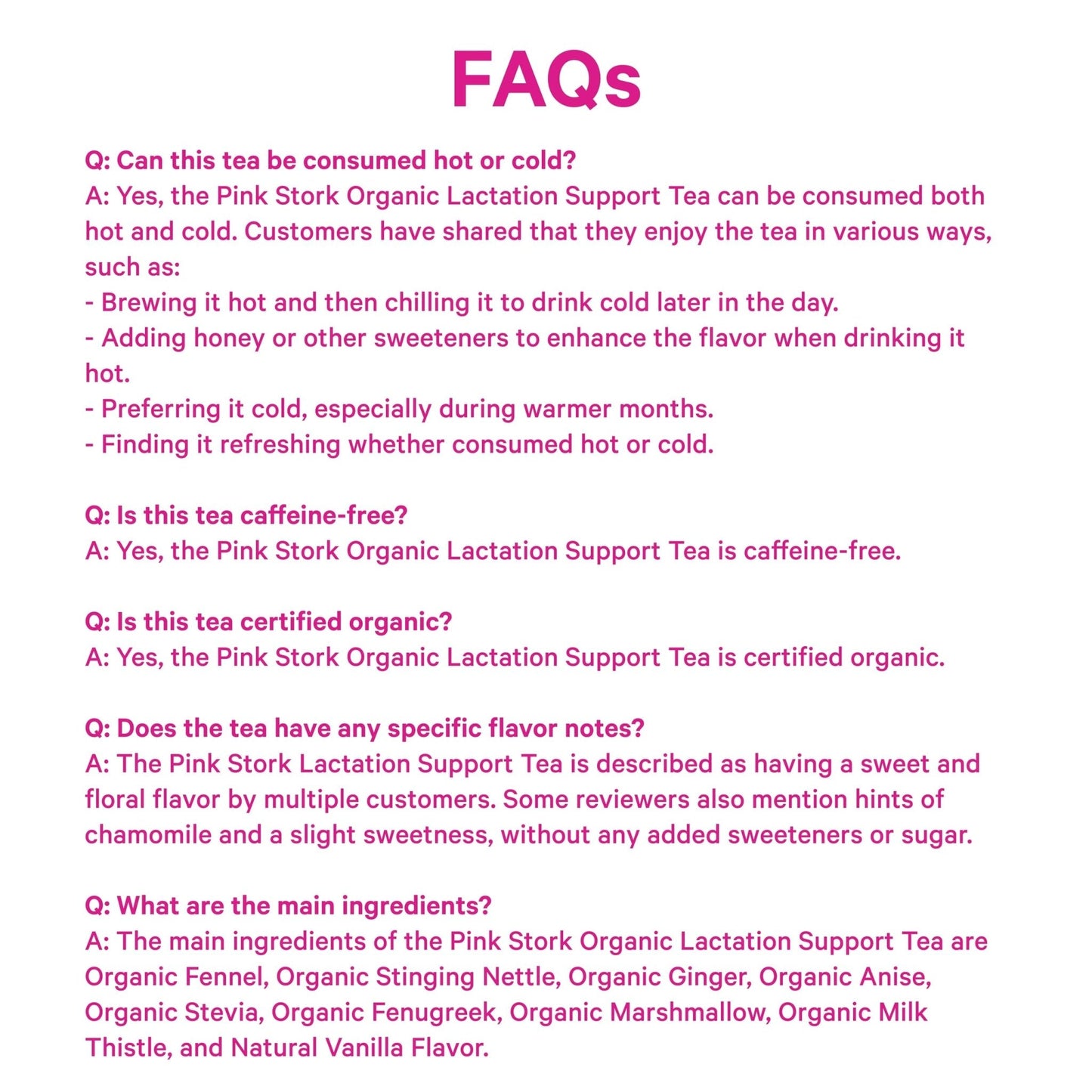 Pink Stork Organic Lactation Tea – Fenugreek, Fennel, Milk Thistle + More – Support for Breastfeeding, Pumping, Hydration, Milk Flow – Smooth Vanilla – 15 Sachets, Caffeine-Free - PrimeBioHealth - canada supplements