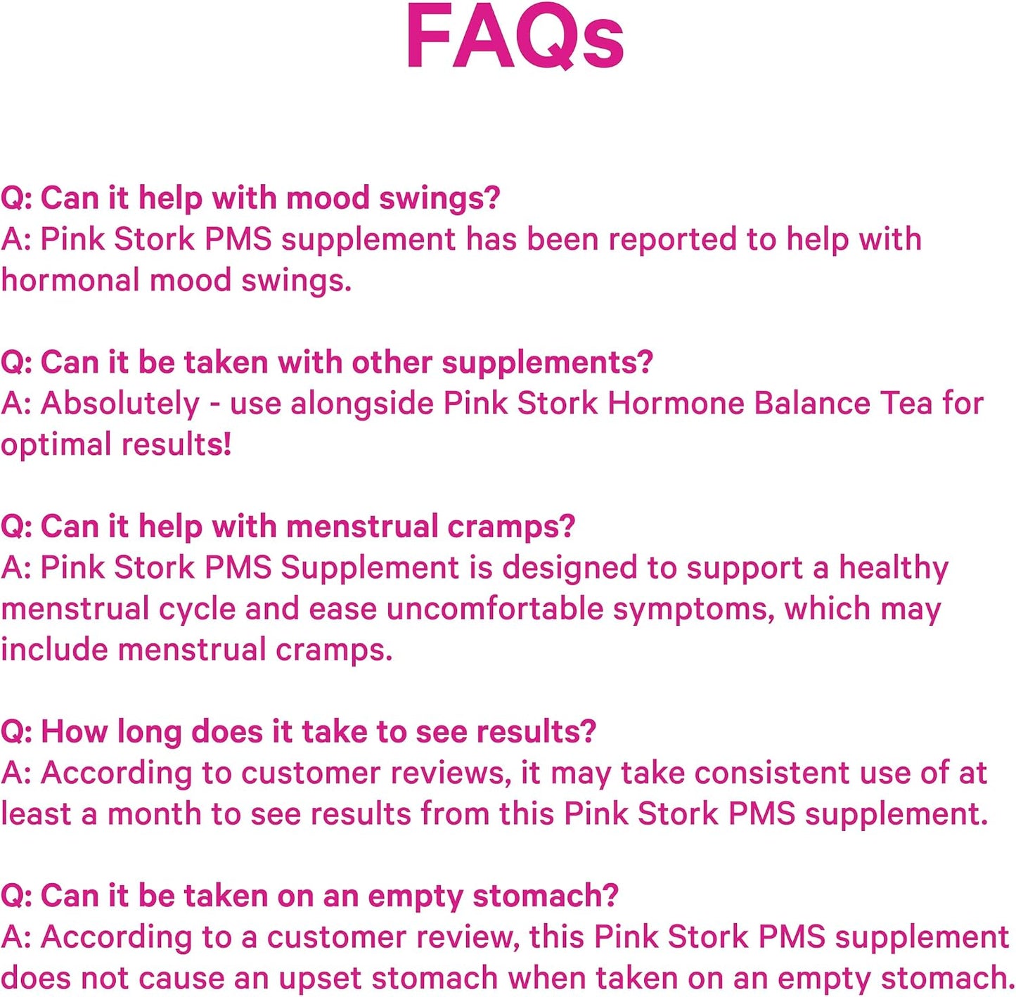 Pink Stork PMS Supplement for Women - Vitex, Ashwagandha, Maca Root & 10 Vitamins & Minerals to Support Hormone Balance, Mood, Bloating, Period Regularity - 60 Capsules - PrimeBioHealth - canada supplements