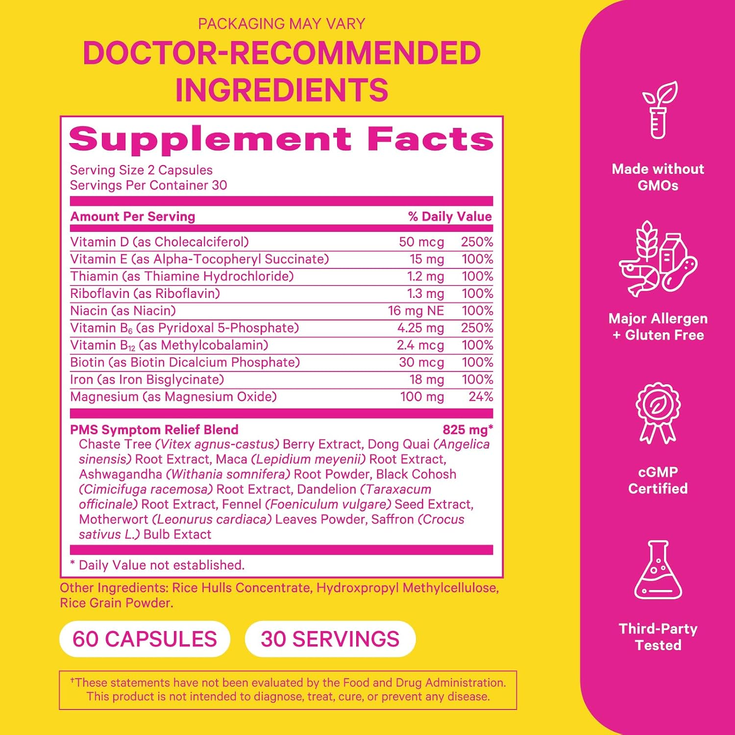 Pink Stork PMS Supplement for Women - Vitex, Ashwagandha, Maca Root & 10 Vitamins & Minerals to Support Hormone Balance, Mood, Bloating, Period Regularity - 60 Capsules - PrimeBioHealth - canada supplements