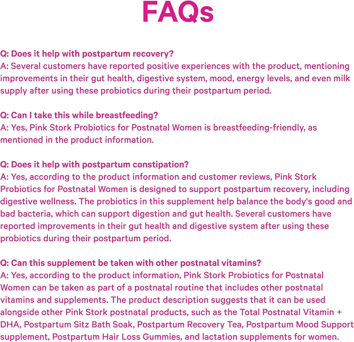 Pink Stork Probiotics for Postnatal Women - 30 Billion CFUS with Ashwagandha and Chamomile, Postpartum Essentials for Hormone Balance, Mood Support, Gut Health, Digestive Wellness, 30 Capsules - PrimeBioHealth - canada supplements