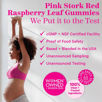 Pink Stork Red Raspberry Leaf Gummies for Labor Prep, 60 Count | Evening Primrose Oil + Black Cohosh, Pregnancy + Postpartum Mood Essentials, Vegan, Non-GMO - PrimeBioHealth - canada supplements
