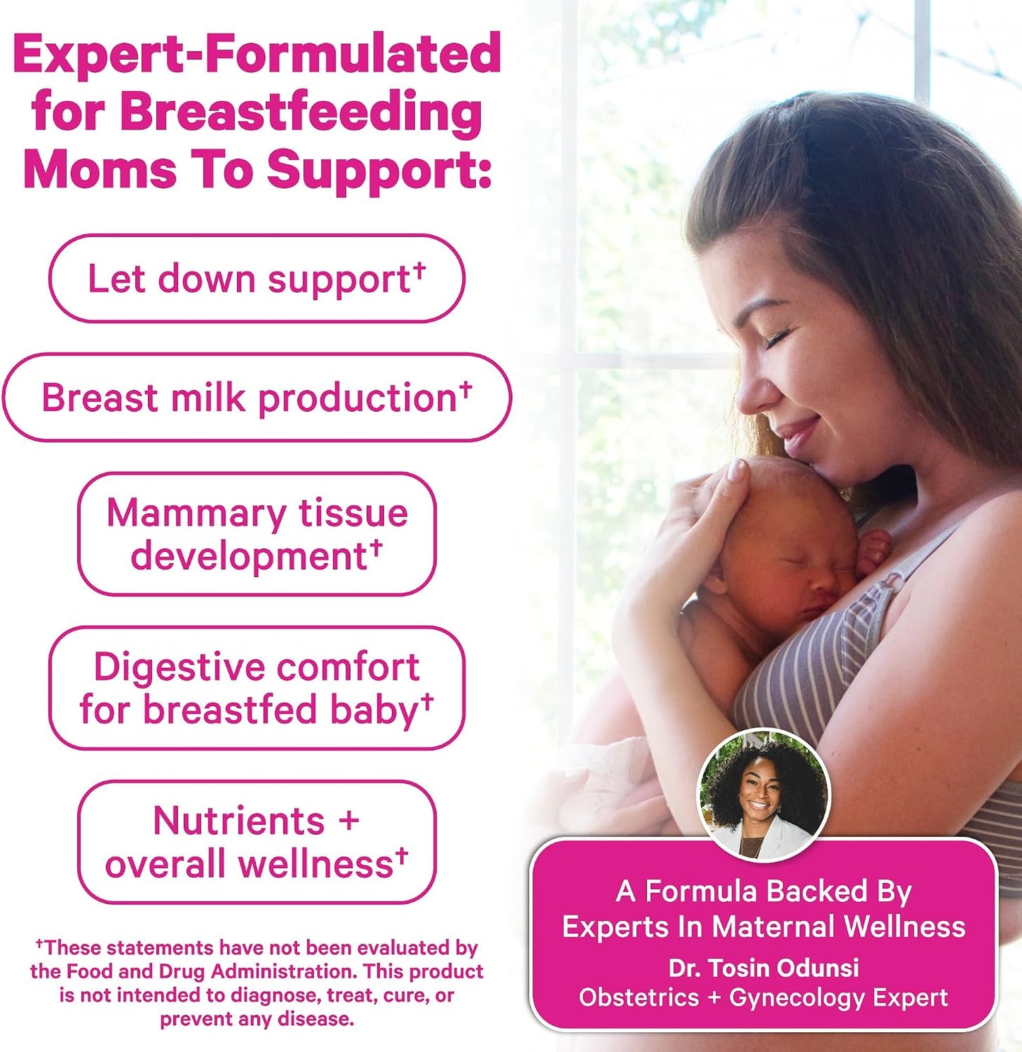 Pink Stork Total Lactation Supplement for Breast Milk Supply, Organic Fenugreek and Alfalfa to Support Breastfeeding, Milk Flow, and Production, Postpartum Essentials - 60 Capsules - PrimeBioHealth - canada supplements