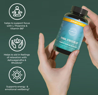 Primal Harvest Stress Relief – Daily Supplement, Gluten, Soy & Dairy Free - PrimeBioHealth - canada supplements