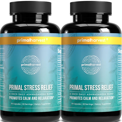 Primal Harvest Stress Relief – Daily Supplement, Gluten, Soy & Dairy Free - PrimeBioHealth - canada supplements