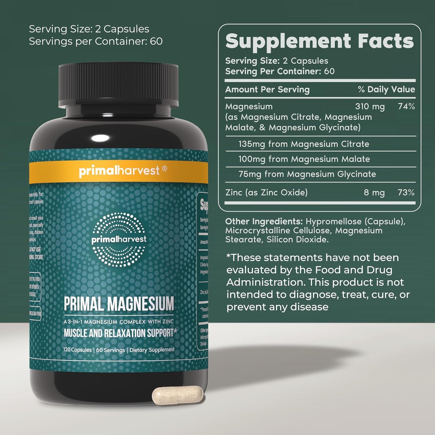 Primal Harvest Total Male+ & Magnesium Supplement Optimize Men’s Health with Targeted Nutrients for Vitality & Recovery 2 Pack Bundle - PrimeBioHealth - canada supplements