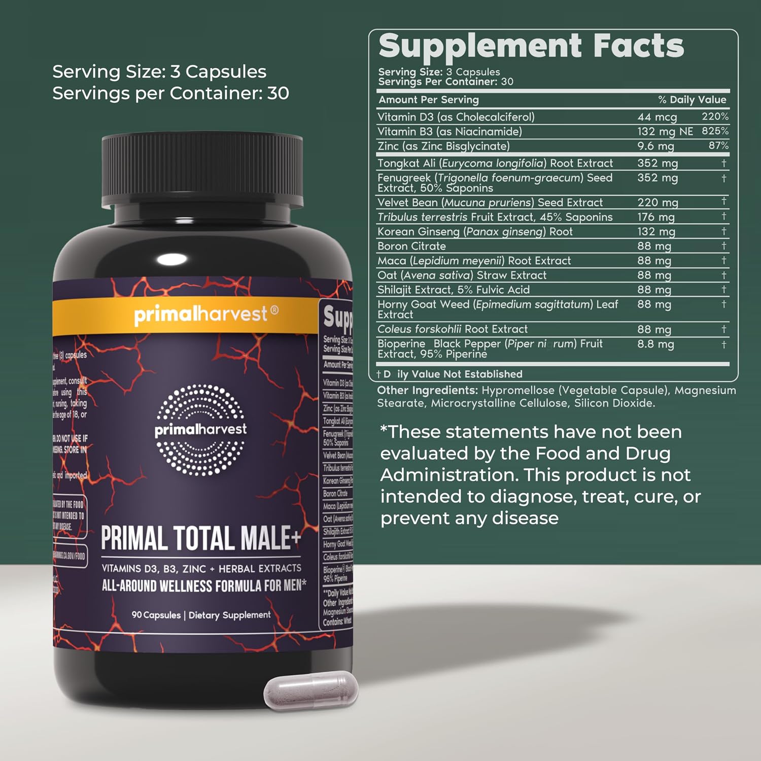 Primal Harvest Total Male+ & Magnesium Supplement Optimize Men’s Health with Targeted Nutrients for Vitality & Recovery 2 Pack Bundle - PrimeBioHealth - canada supplements