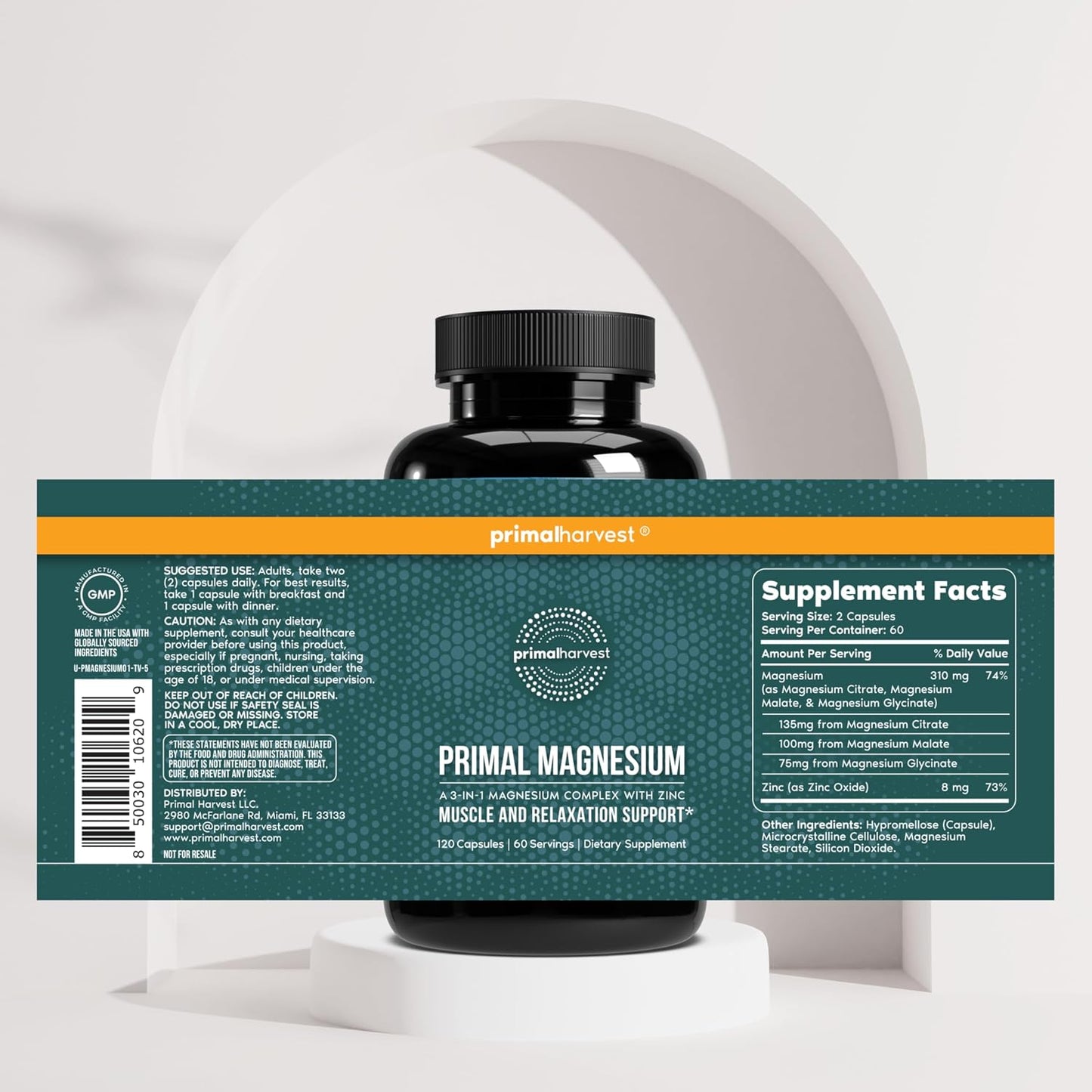 Primal Harvest Total Male+ & Magnesium Supplement Optimize Men’s Health with Targeted Nutrients for Vitality & Recovery 2 Pack Bundle - PrimeBioHealth - canada supplements