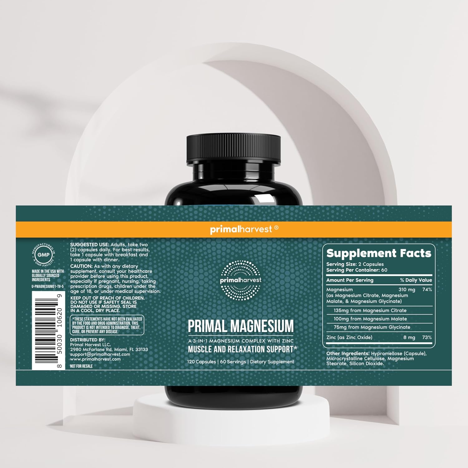Primal Harvest Total Male+ & Magnesium Supplement Optimize Men’s Health with Targeted Nutrients for Vitality & Recovery 2 Pack Bundle - PrimeBioHealth - canada supplements