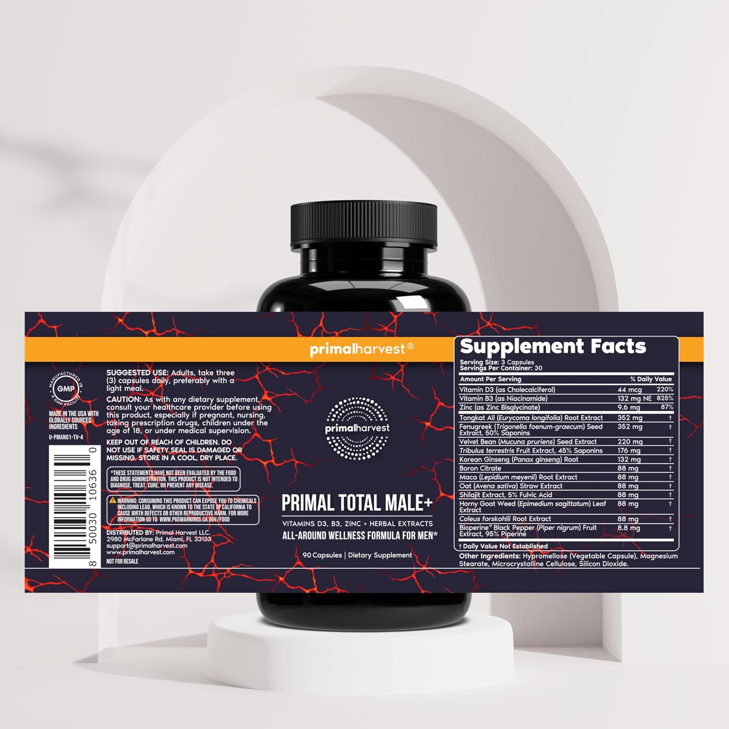 Primal Harvest Total Male+ & Magnesium Supplement Optimize Men’s Health with Targeted Nutrients for Vitality & Recovery 2 Pack Bundle - PrimeBioHealth - canada supplements