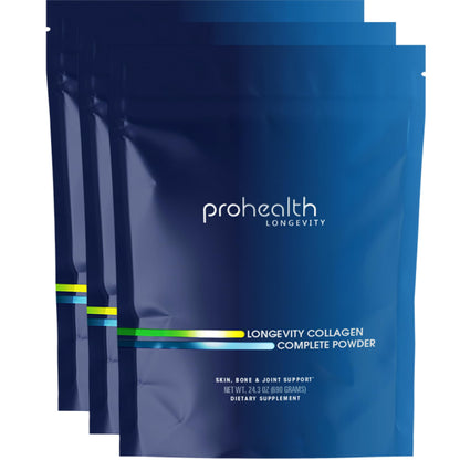 ProHealth Longevity Collagen Complete Powder - for People Over 40. 20g Multi Collagen. Hyaluronic Acid. for Joints, Bones, Hair, Skin, Muscles, Gut - 30 Servings - PrimeBioHealth - canada supplements