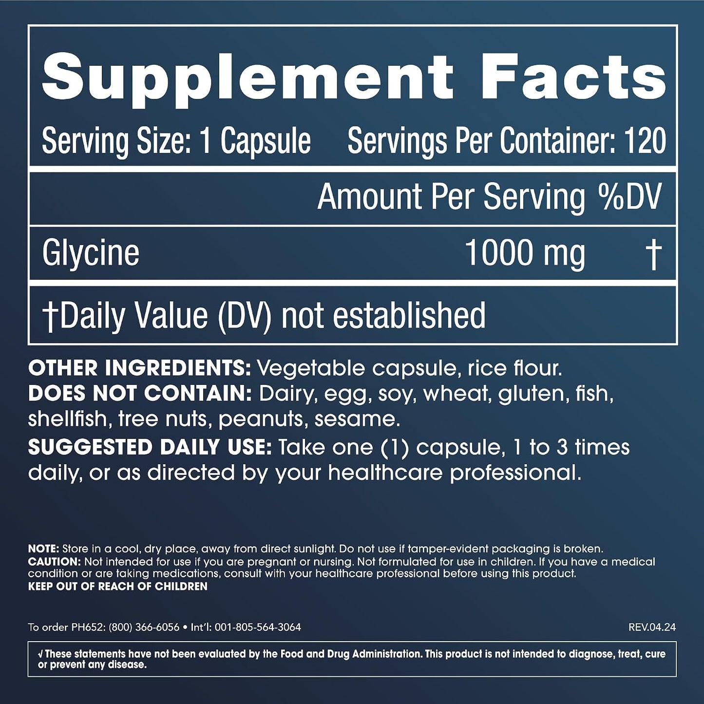 ProHealth Pure Glycine 1000 mg, 120 Capsules + Pure N-Acetyl Cysteine (NAC) 600 mg, 120 Capsules Pack - PrimeBioHealth - canada supplements