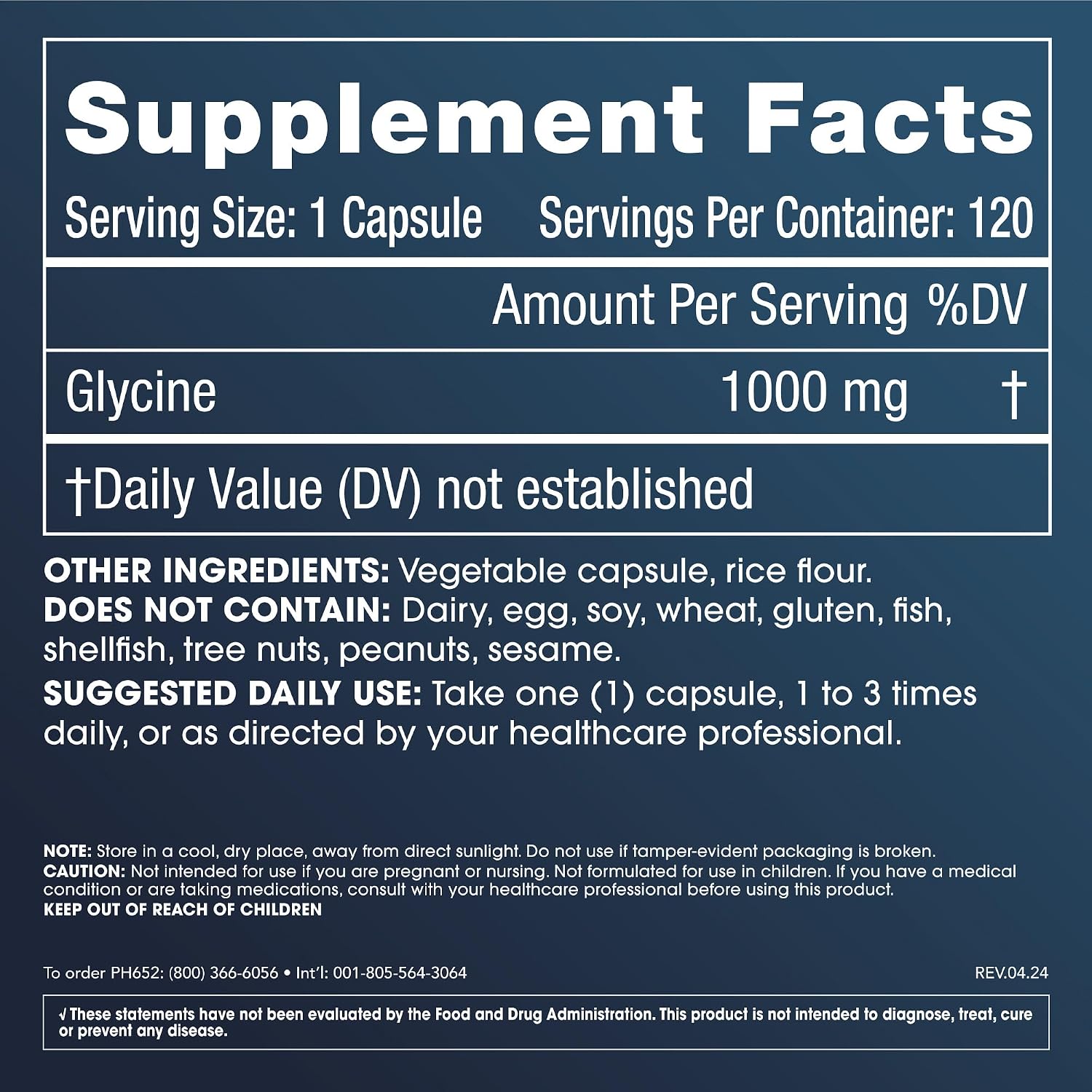 ProHealth Pure Glycine 1000 mg, 120 Capsules + Pure N-Acetyl Cysteine (NAC) 600 mg, 120 Capsules Pack - PrimeBioHealth - canada supplements