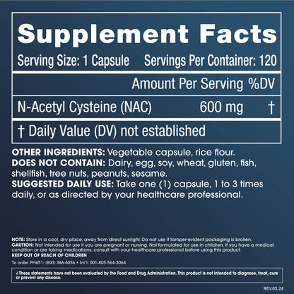 ProHealth Pure NAC – N-Acetyl Cysteine – Liver and Immune Support, Antioxidant and Glutathione Boost, Cellular Health | 600 mg per Capsule | 120 Servings | Third-Party Tested - PrimeBioHealth - canada supplements