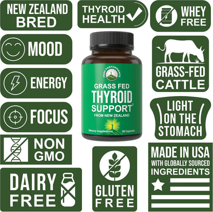 Raw Desiccated Thyroid Supplement. Grass Fed New Zealand Beef Neck & Thyroid Gland Capsules for Women and Men. Ancestral Living Ethically Sourced Bovine Supplements for Energy and Metabolism Support - PrimeBioHealth - canada supplements