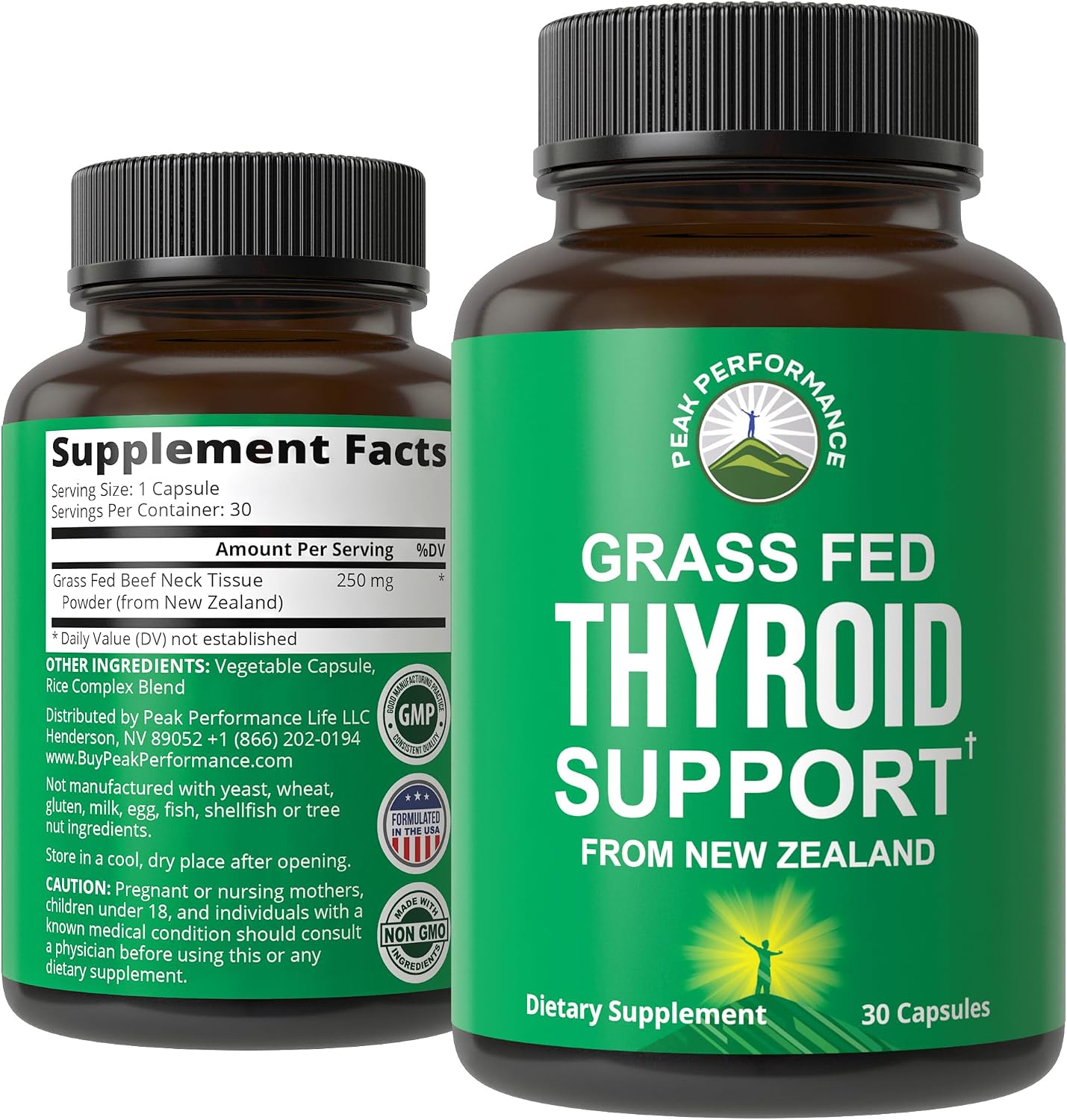 Raw Desiccated Thyroid Supplement. Grass Fed New Zealand Beef Neck & Thyroid Gland Capsules for Women and Men. Ancestral Living Ethically Sourced Bovine Supplements for Energy and Metabolism Support - PrimeBioHealth - canada supplements
