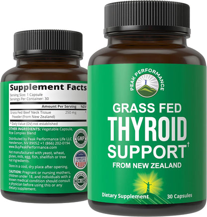 Raw Desiccated Thyroid Supplement. Grass Fed New Zealand Beef Neck & Thyroid Gland Capsules for Women and Men. Ancestral Living Ethically Sourced Bovine Supplements for Energy and Metabolism Support - PrimeBioHealth - canada supplements