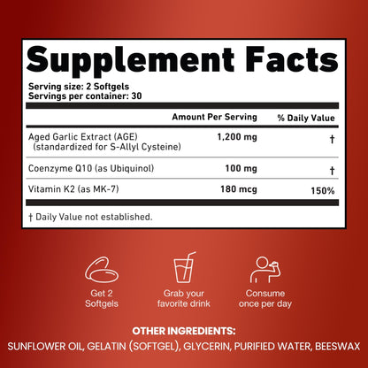 Resilia Garlic Extract 600mg Softgels (60ct) – Odorless Aged Garlic with CoQ10 Ubiquinol & Vitamin K2 as MK-7 – 20-Month Matured, Standardized for S-Allyl Cysteine - Heart & Immune Support - PrimeBioHealth - canada supplements
