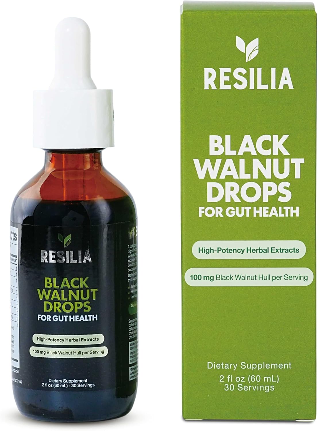 Resilia Herbal Cleanse Liquid Drops – Black Walnut & Wormwood Extract with Pumpkin Seed, Garlic & Turmeric – Alcohol-Free Tincture for Digestive & Daily Wellness Support, 2 fl oz - PrimeBioHealth - canada supplements