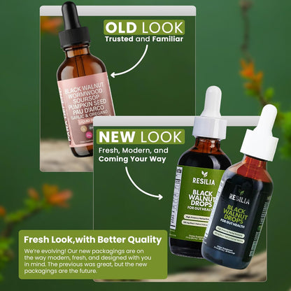 Resilia Herbal Cleanse Liquid Drops – Black Walnut & Wormwood Extract with Pumpkin Seed, Garlic & Turmeric – Alcohol-Free Tincture for Digestive & Daily Wellness Support, 2 fl oz - PrimeBioHealth - canada supplements
