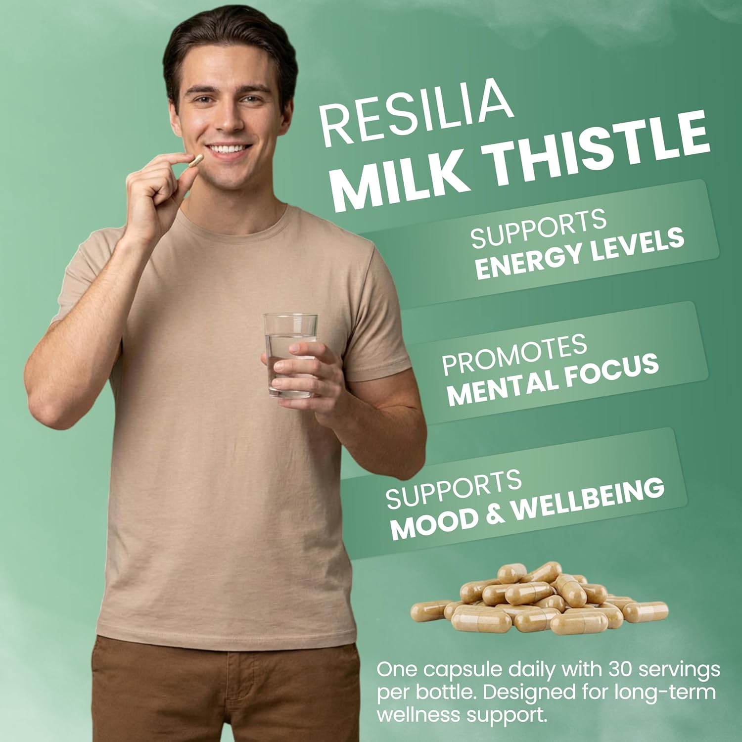 Resilia Milk Thistle Silymarin – 300 mg Supplement with Vitamin C, Inositol, Pueraria Root & Turmeric Extract, High-Absorption Antioxidant-Focused Plant Formula, 30 Vegetarian Capsules - PrimeBioHealth - canada supplements