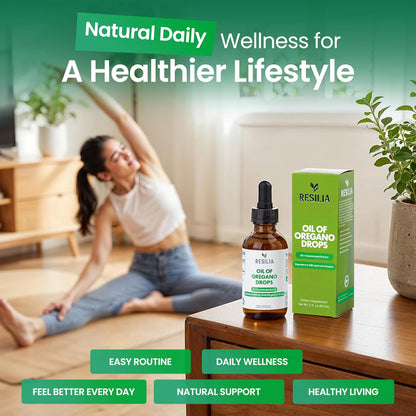 Resilia Premium Oregano Oil Drops – High Potency 34mg Per Serving – Herbal Antioxidant Formula for Immune Support – Non-GMO, Easy-to-Use Liquid Supplement, 60ml - PrimeBioHealth - canada supplements