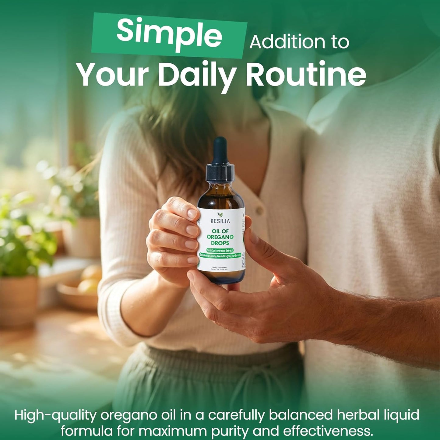Resilia Premium Oregano Oil Drops – High Potency 34mg Per Serving – Herbal Antioxidant Formula for Immune Support – Non-GMO, Easy-to-Use Liquid Supplement, 60ml - PrimeBioHealth - canada supplements