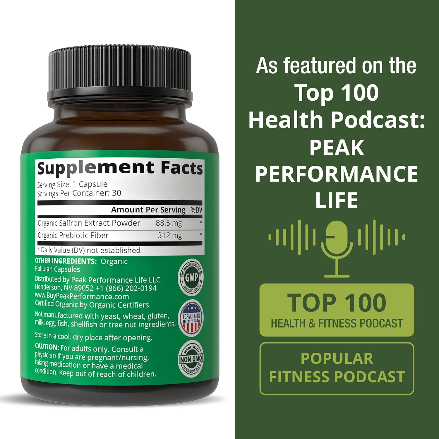 Saffron Supplements - USDA Organic Saffron Extract Capsules for Women, Men, and Kids. with Organic Prebiotic Fiber Instead of Filler. Pure and Natural for Mood, Brain, Focus, Cravings, PMS - PrimeBioHealth - canada supplements