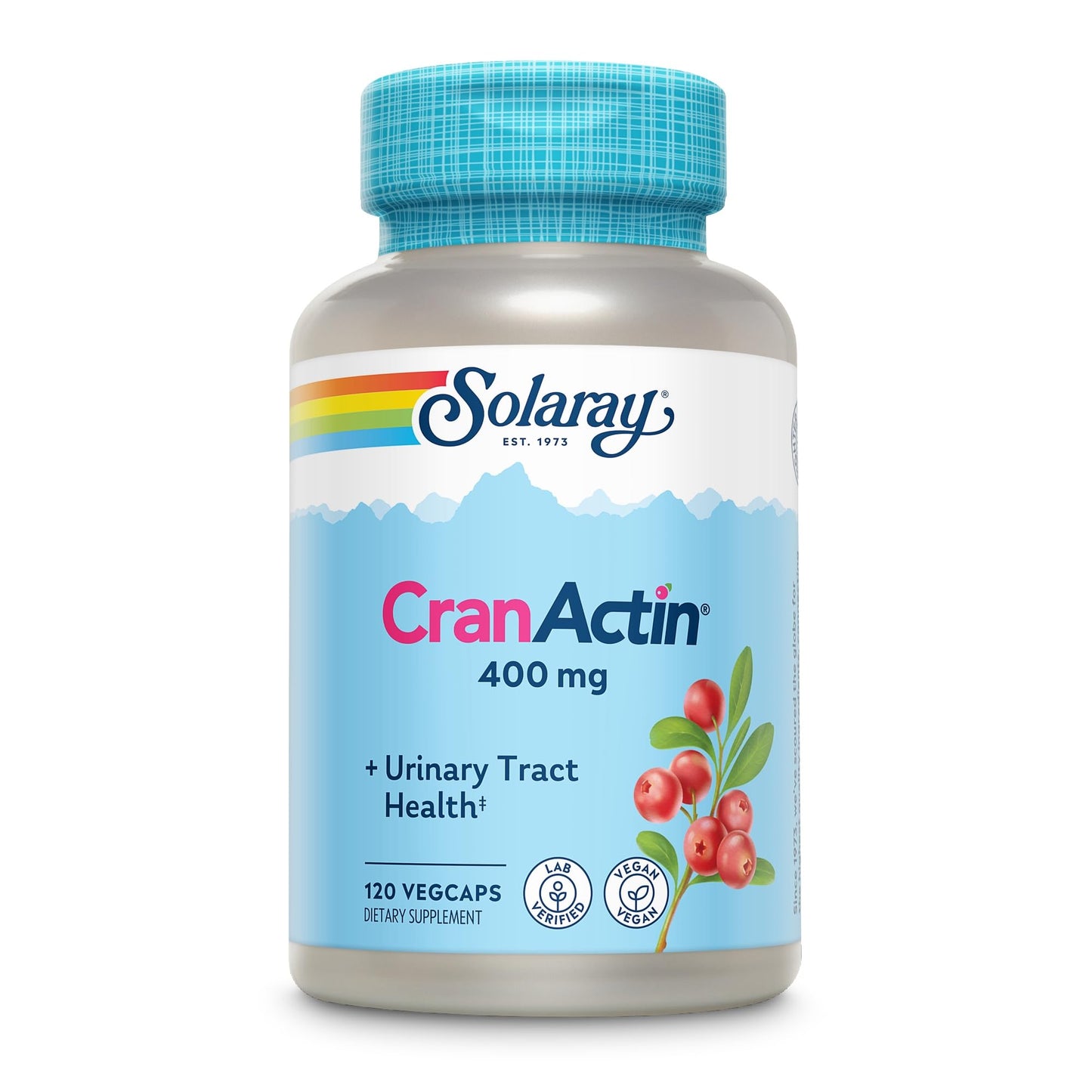 SOLARAY CranActin Cranberry Extract 400 mg - Cranberry Supplements for Women and Men - Bladder and Urinary Tract Health Support with Vitamin C - Vegan, 60-Day Guarantee, 120 Servings, 120 VegCaps - PrimeBioHealth - canada supplements