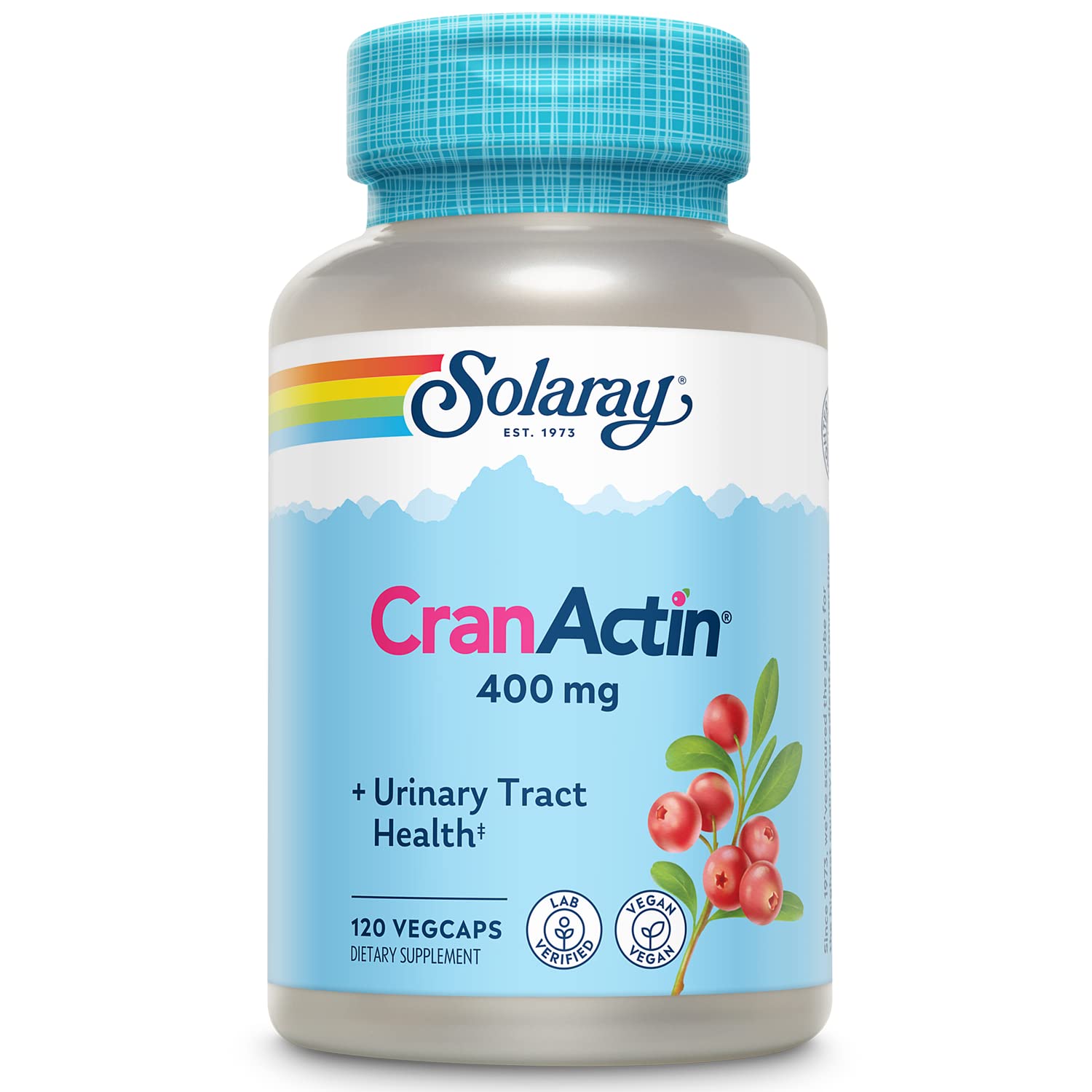 SOLARAY CranActin Cranberry Extract 400 mg - Cranberry Supplements for Women and Men - Bladder and Urinary Tract Health Support with Vitamin C - Vegan, 60-Day Guarantee, 120 Servings, 120 VegCaps - PrimeBioHealth - canada supplements