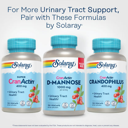 Solaray D-Mannose 1000mg with CranActin Cranberry Supplement 400mg, Urinary Tract Health & Bladder Support Capsules with Vitamin C, Vegan, 60 Day Guarantee, 75 Servings, 150 VegCaps - PrimeBioHealth - canada supplements