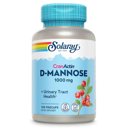 Solaray D-Mannose 1000mg with CranActin Cranberry Supplement 400mg, Urinary Tract Health & Bladder Support Capsules with Vitamin C, Vegan, 60 Day Guarantee, 75 Servings, 150 VegCaps - PrimeBioHealth - canada supplements