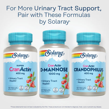 Solaray D-Mannose 1000mg with CranActin Cranberry Supplement 400mg, Urinary Tract Health & Bladder Support Capsules with Vitamin C, Vegan, 60 Day Guarantee, 75 Servings, 150 VegCaps - PrimeBioHealth - canada supplements
