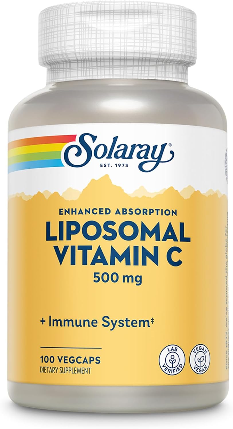 SOLARAY Liposomal Vitamin C 500mg - Enhanced Absorption Vitamin C Liposomal Blend with Fatty Acids - Antioxidant and Immune Support Supplement - Vegan, 60-Day Guarantee, 100 Servings, 100 VegCaps - PrimeBioHealth - canada supplements