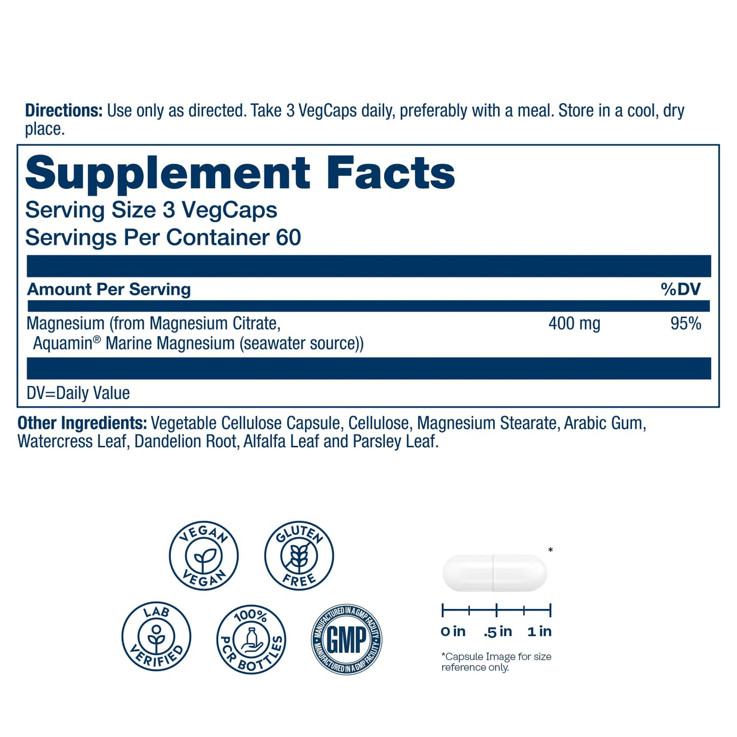 SOLARAY Magnesium Citrate 400mg - Magnesium Supplement - Bone Health, Muscle, Relaxation and Heart Health Support - Vegan, Gluten Free - 60 Servings, 180 VegCaps - PrimeBioHealth - canada supplements