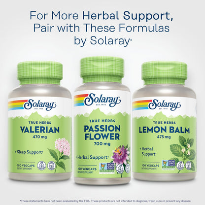 SOLARAY Passion Flower 700 mg Whole Aerial - Soothing Herbal Support - Passion Flower Capsules - Vegan, Non-GMO, 60-Day Guarantee, Lab Verified - 50 Servings, 100 VegCaps - PrimeBioHealth - canada supplements