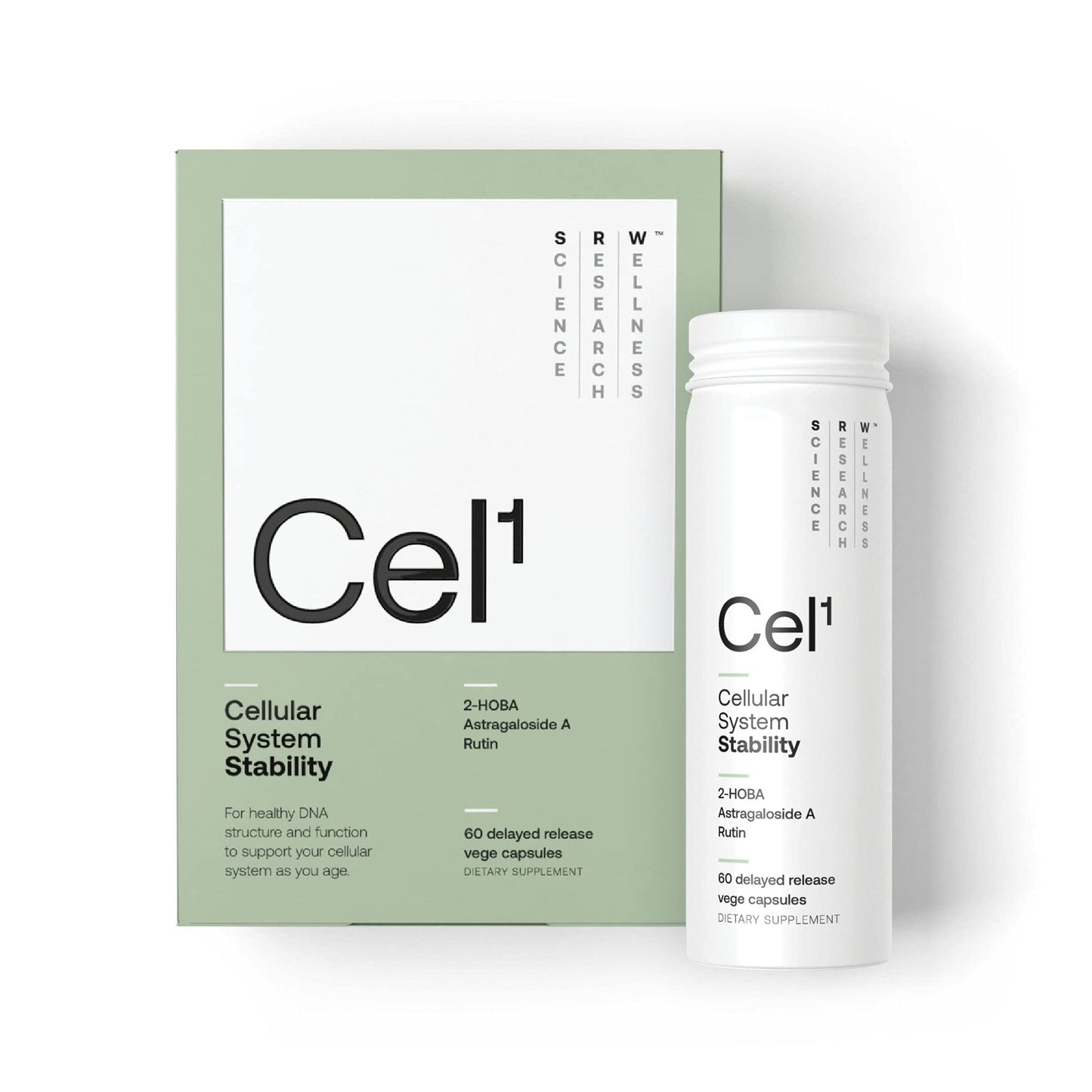 SRW Laboratories Cel¹ Stability | Stem Cell Supplement with 2-HOBA - Supports Stress Defence, DNA Structure & Youthful Cell Function | 60 Capsules - PrimeBioHealth - canada supplements