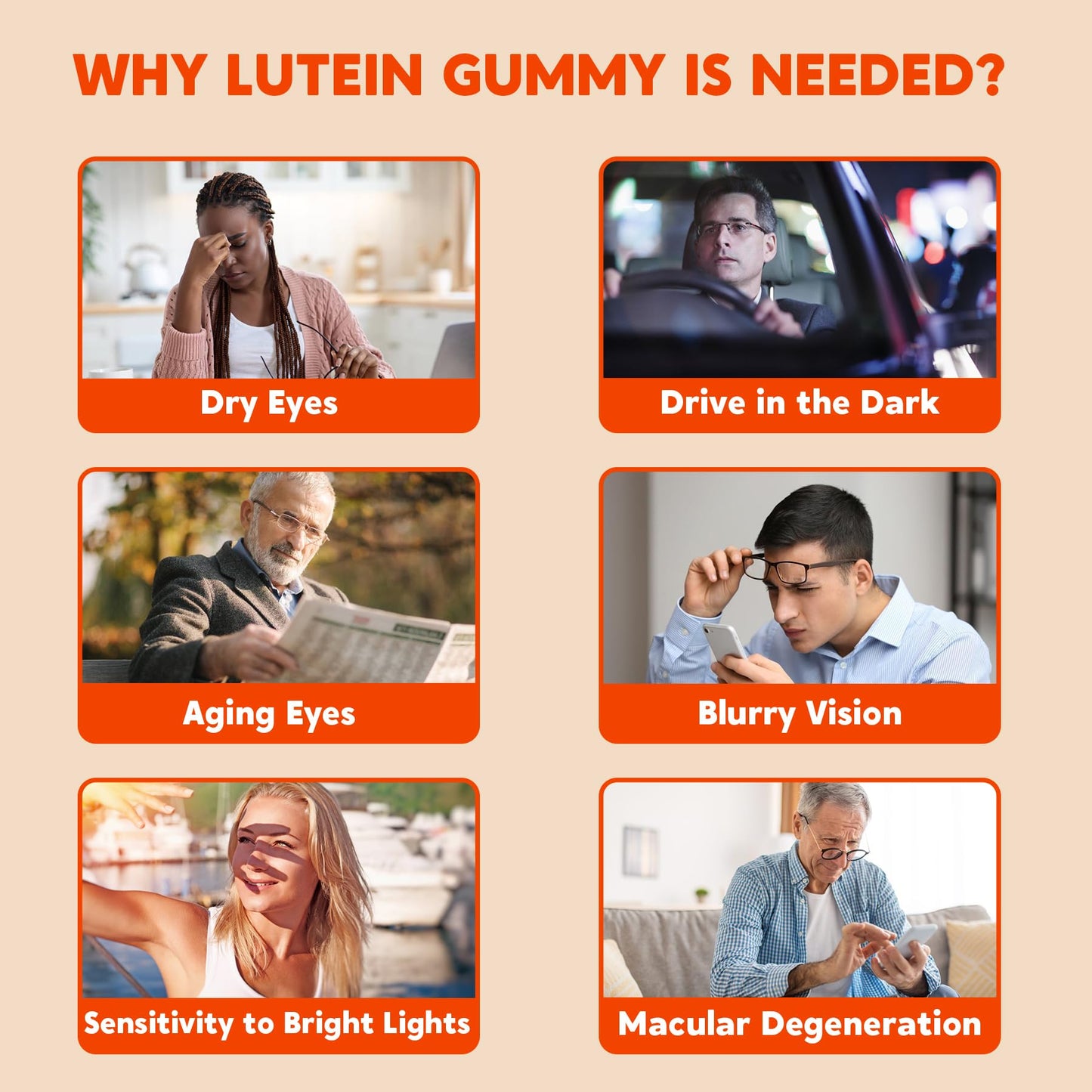 Sugar-Free Lutein Zeaxanthin Supplements Gummies (25mg) Vitamins A, C, E, Bilberry, Astaxanthin - Coconut Oil for Better Absorption - Adults & Teens Vision Health, Eye Strain, Dry Eyes - Vegan, 60Cts - PrimeBioHealth - canada supplements